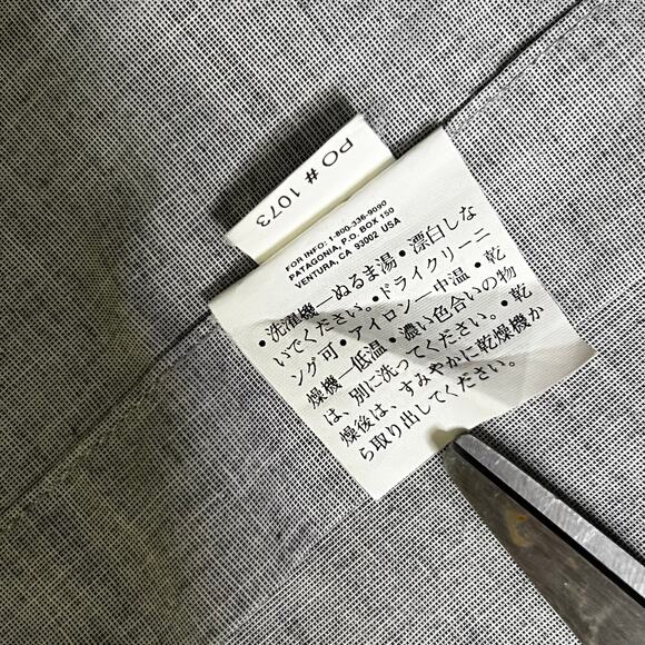 Patagonia Gray Long Sleeve Button Up Shirt Men’s Medium Made in Hong Kong Casual - Picture 12 of 14